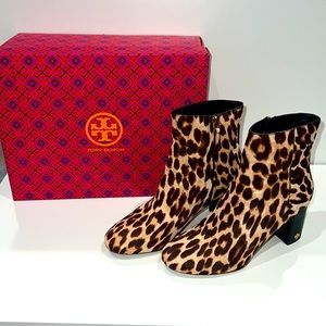 Tory Burch cheetah cowhide booties size 7